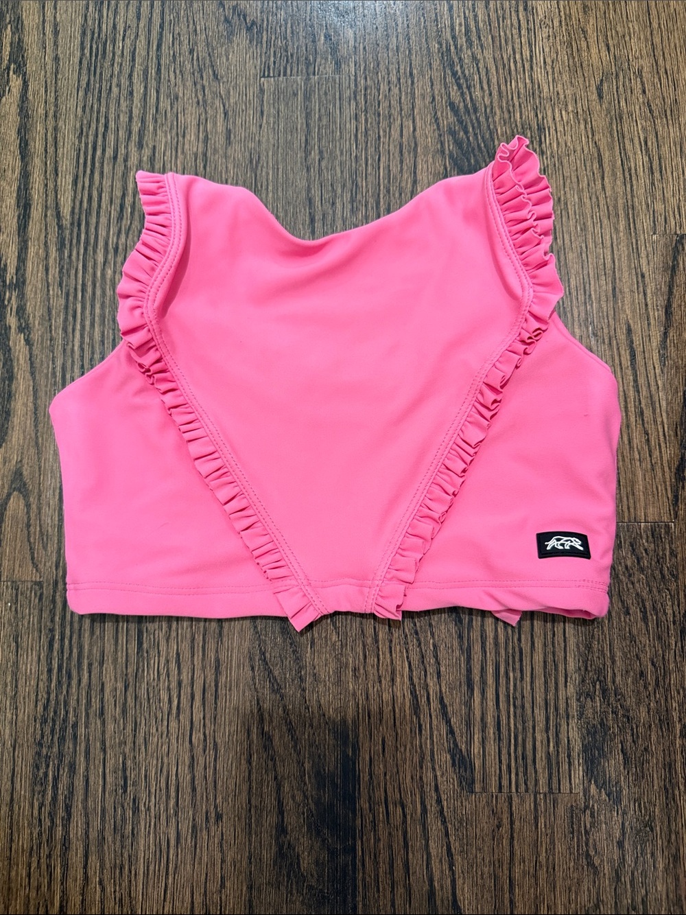 Tiger Friday Girls Pink Ruffle-Trim Cropped Tank Top size Child XL - Picture 2 of 2